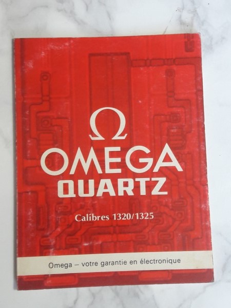  1976 INSTRUCTION BOOKLET FOR OMEGA QUARTZ CAL 1320 / 1325