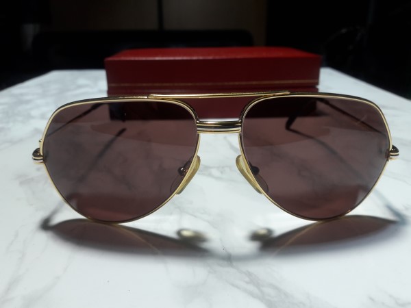Cartier Vendome Santos Sunglasses 18k heavy gold plated Model 130 Size 59 14 (like new)