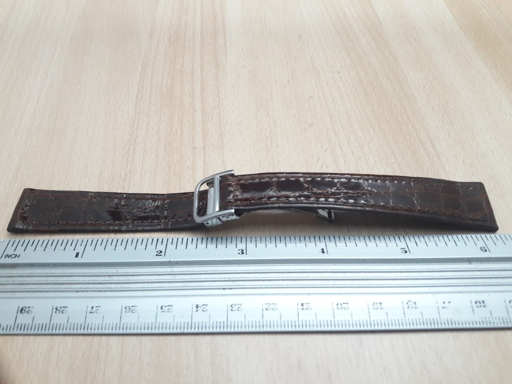 18MM BROWN LEATHER STRAP STEEL DEPLOYMENT CLASP REPLACEMENT FOR CARTIER 