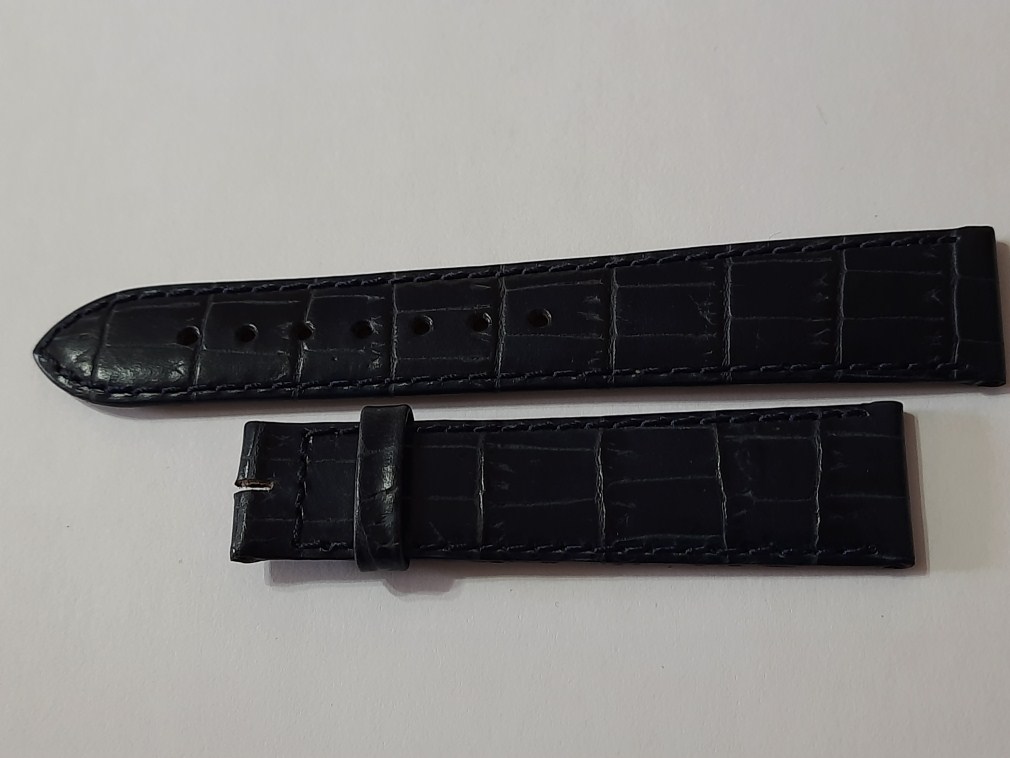 18MM VINTAGE CHOPARD BLUE LEATHER BAND STRAP