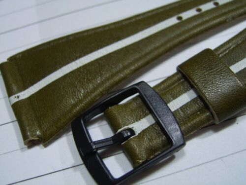 TISSOT ASTROLON : 25MM GREEN OLIVE LEATHER STRAP FOR ASTROLON RESEARCH IDEA 2001