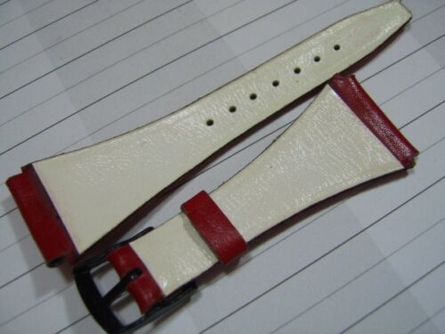 TISSOT ASTROLON : NOS 25MM  RED LEATHER STRAP FOR ASTROLON RESEARCH IDEA 2001