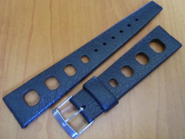 AUTHENTIC TROPIC 20MM BLACK SWISS TROPIC BIG HOLES DIVE BAND STRAP STRAIGHT END