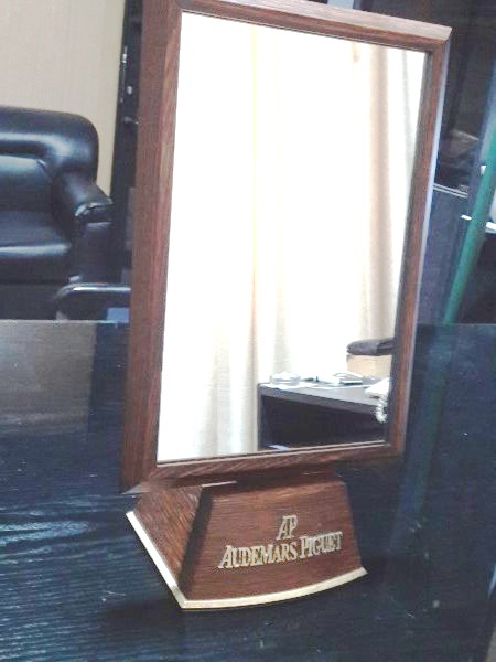 Audemars Piguet : 1970's Wooden Display Official Dealer Mirror 