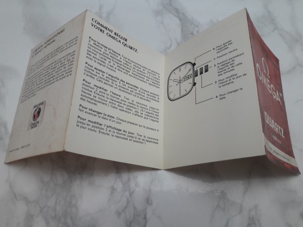 1977 INSTRUCTION BOOKLET OMEGA QUARTZ CAL 1310