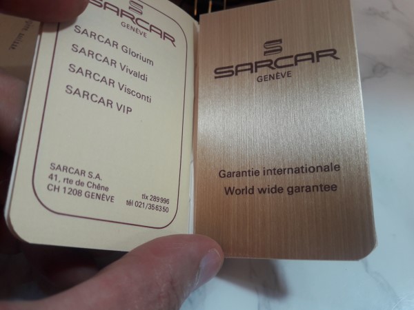 VINTAGE NOS 1970'S SARCAR GENEVE MANUAL RECTANGULAR WATCH - BOX PAPER