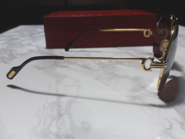 Cartier Vendome Santos Sunglasses 18k heavy gold plated Model 130 Size 59 14 (like new)