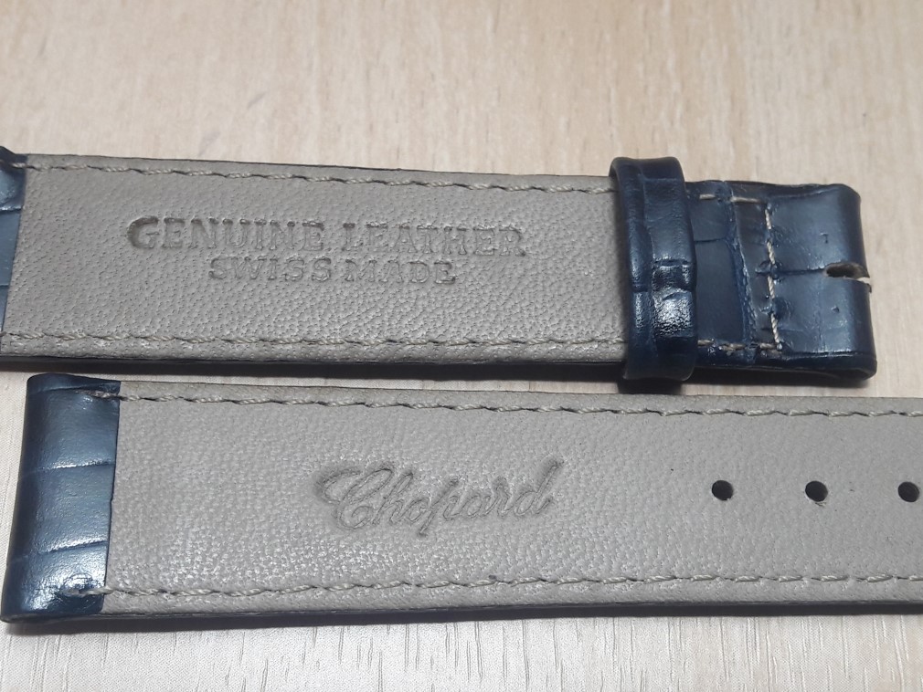 VINTAGE CHOPARD 18X16 MM BLUE LEATHER BAND STRAP
