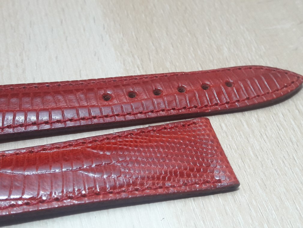 VINTAGE NOS CHOPARD 18X14 MM RED LIZARD LEATHER BAND