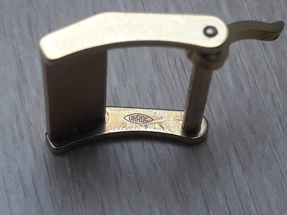 RARE 1970'S 14MM JEAN PERRET SWISS MADE YELLOW GOLD PLATED BUCKLE