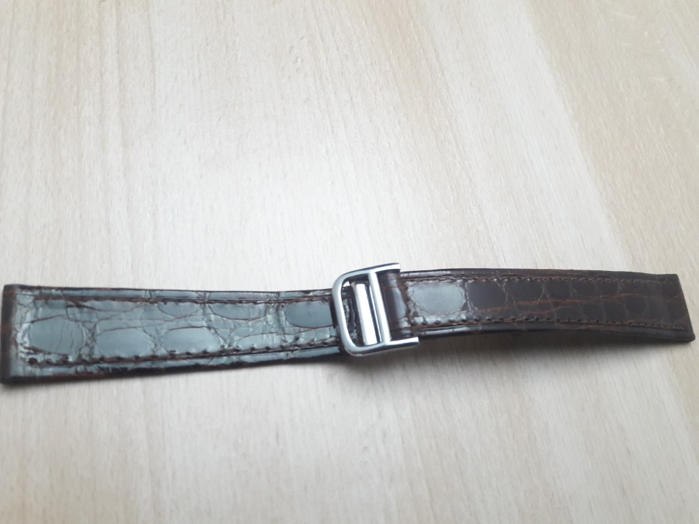 18MM BROWN LEATHER STRAP STEEL DEPLOYMENT CLASP REPLACEMENT FOR CARTIER 