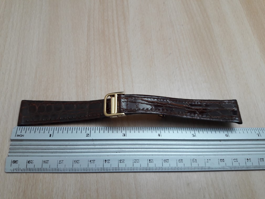 20MM BROWN LEATHER GOLD PLATED DEPLOYMENT CLASP REPLACEMENT FOR CARTIER 