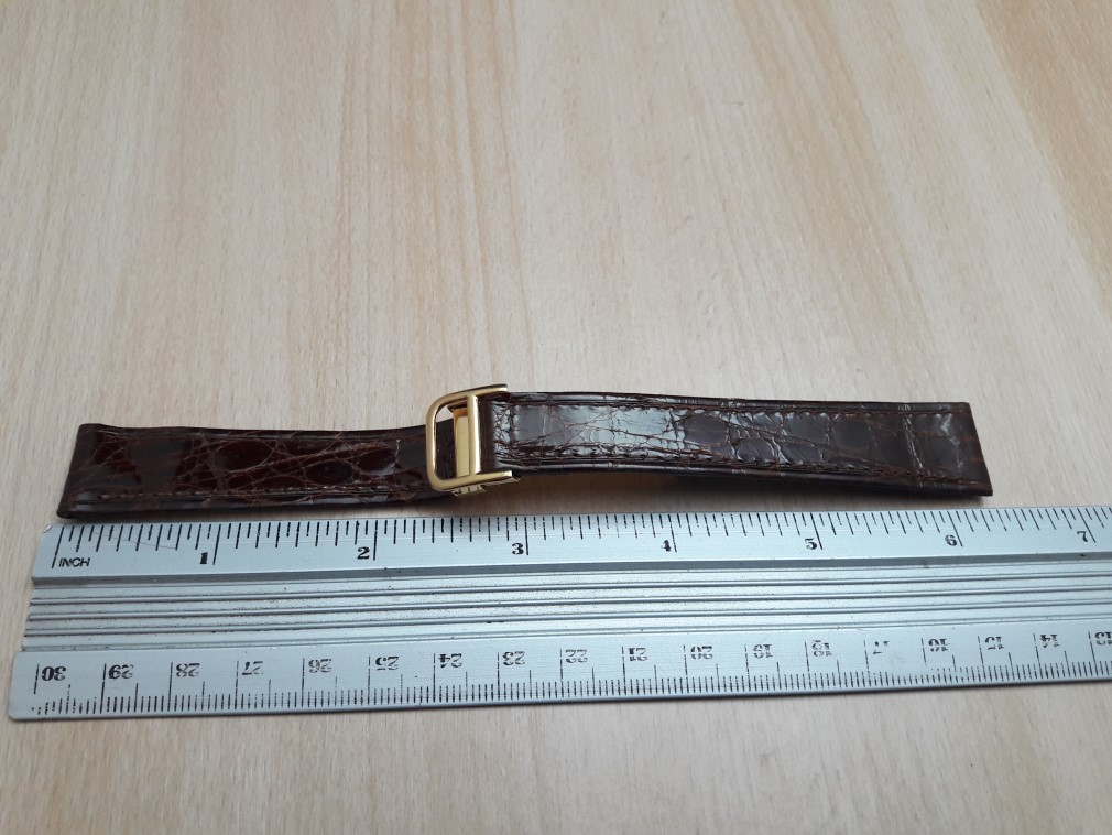 18MM BROWN LEATHER GOLD PLATED DEPLOYMENT CLASP REPLACEMENT FOR CARTIER 