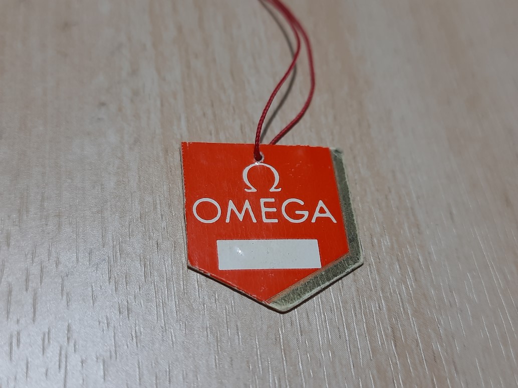 Extremely rare 1960's blank OMEGA watch Hang Tag for Speedmaster Moonwatch