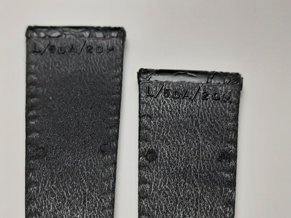 Rare 1960-70's Black Rubber Strap Tropic Quality 20mm Crocodile Look Waterproof  Band Strap