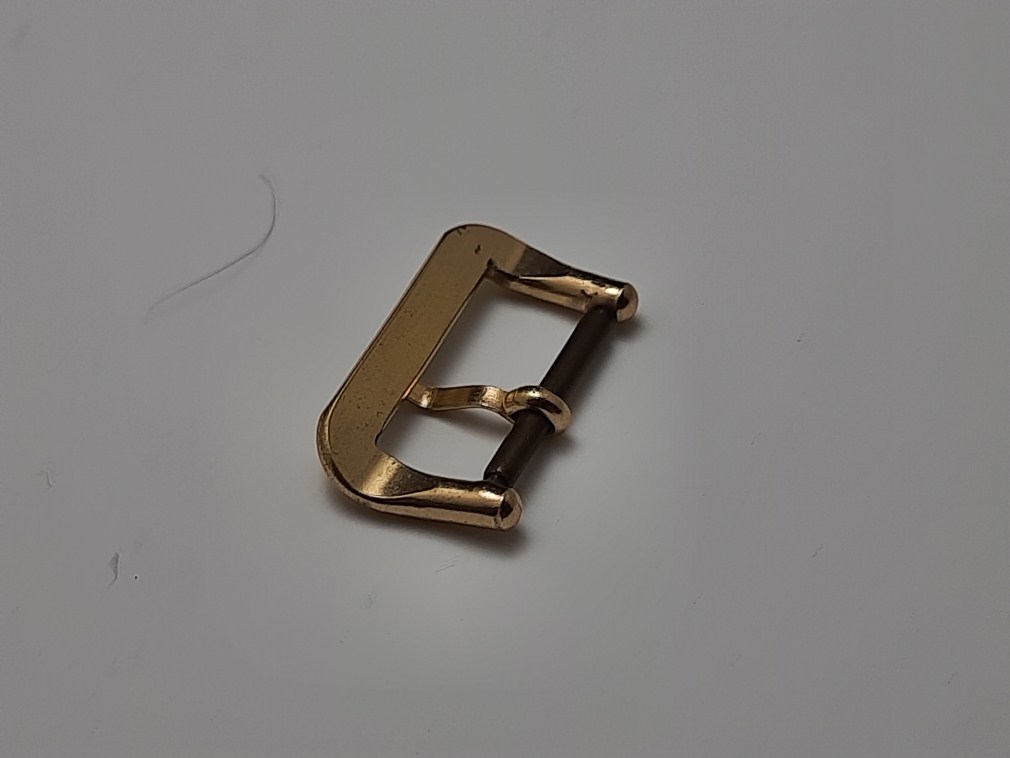 VINTAGE NOS 1960-70'S ALPINA 15MM YELLOW GOLD PLATED WATCH BUCKLE