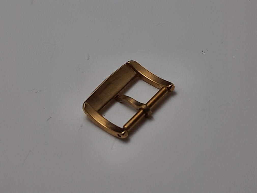 VINTAGE NOS 1970'S FORTIS 14MM YELLOW GOLD PLATED WATCH BUCKLE