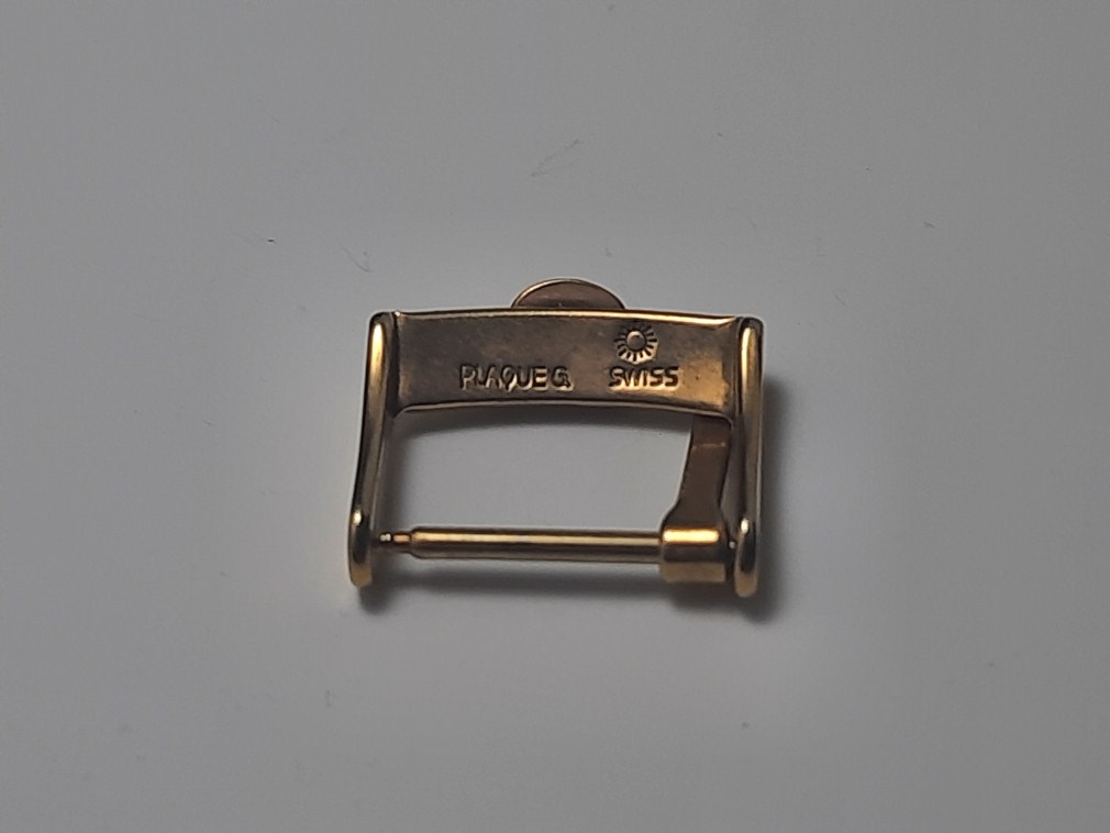 AUTHENTIC 1960-70'S OMEGA 16MM YELLOW GOLD PLATED WATCH BUCKLE