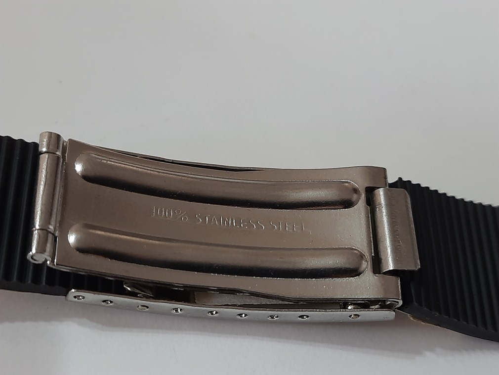 Rare NOS 1970-80's 20mm Lewa D.B.G.M High Quality German Made S.Steel / Rubber Bracelet