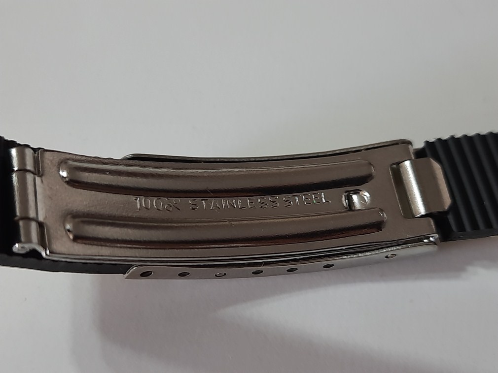 Rare NOS 1970-80's 12mm Lewa D.B.G.M Ladies German Made S.Steel / Rubber Bracelet