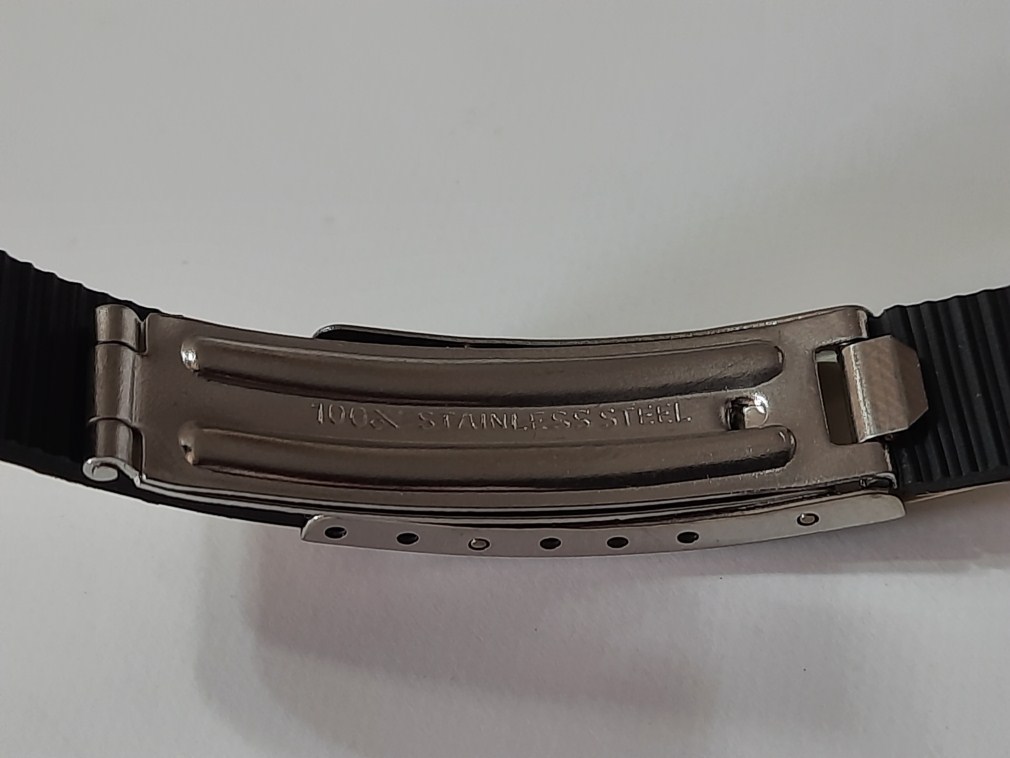 Rare NOS 1970-80's 16mm Lewa D.B.G.M Ladies German Made S.Steel / Rubber Bracelet