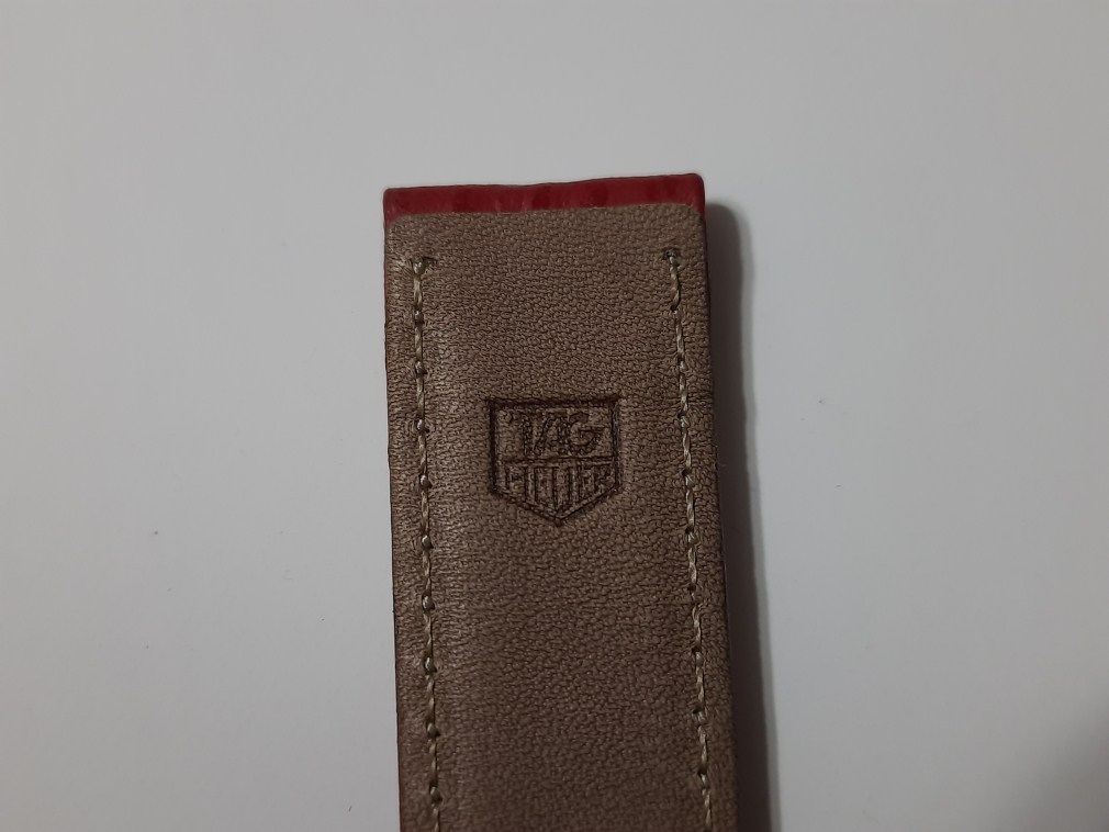 GENUINE OEM TAG HEUER 20 MM RED SHARK LEATHER BAND STRAP