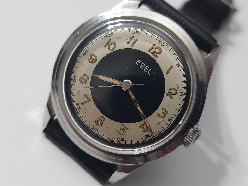 RARE 1940'S WW2 EBEL MILITARY STYLE MANUAL WATCH 32.7 MM