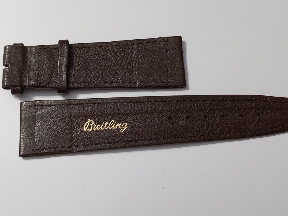 VINTAGE NOS 1970'S 22X18 MM BREITLING BROWN LEATHER BAND STRAP