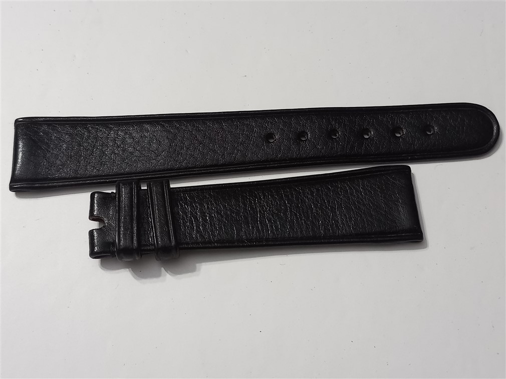 VINTAGE NOS 1970'S 19X16 MM IWC BLACK LEATHER BAND STRAP