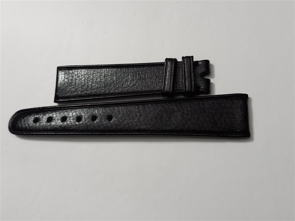 VINTAGE NOS 1970'S 20X16 MM IWC BLACK LEATHER BAND STRAP