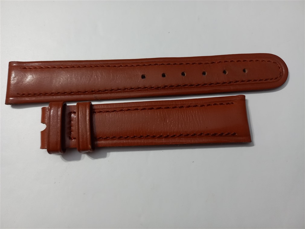 VINTAGE NOS 1960'S VULCAIN 18X16 MM BROWN LEATHER BAND STRAP