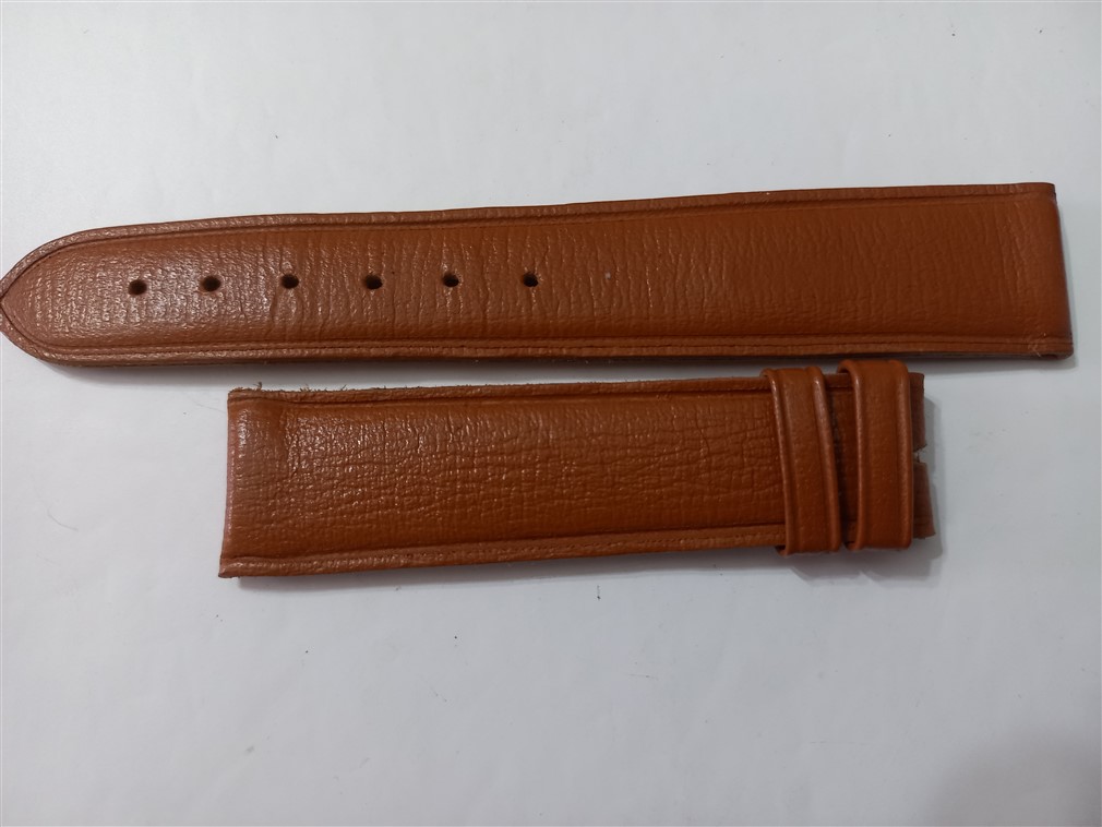 VINTAGE NOS 1960'S VULCAIN 18X16 MM honey BROWN LEATHER BAND STRAP